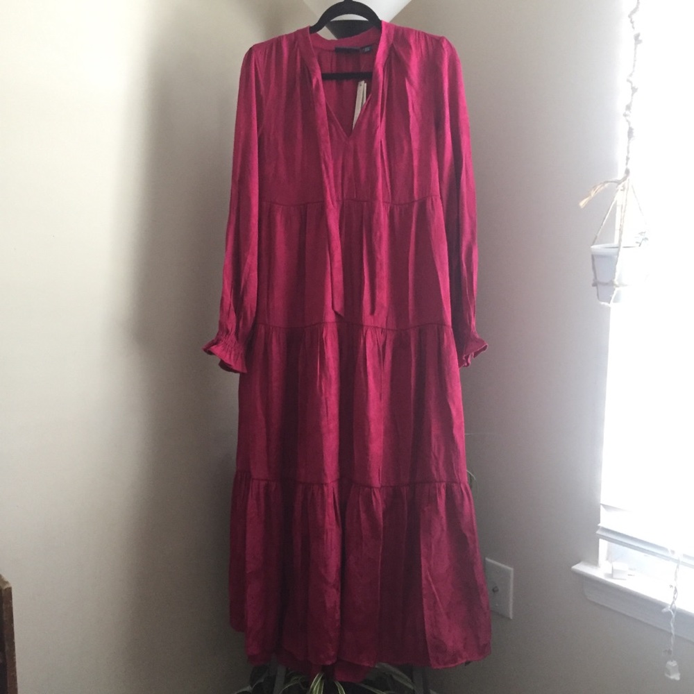 NWT Maeve by Anthropologie Pink Tiered Maxi Dress - Picture 8 of 17